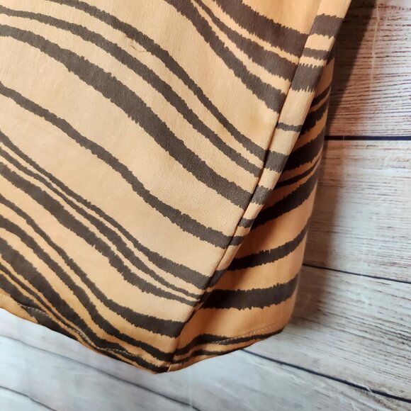 Vtg Escada Women's Long Sleeve Blouse Orange Animal Print Size 42 M 100% Silk - Picture 7 of 14